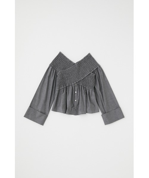 MOUSSY(マウジー)の「SHIRRING OFF SHOULDER シャツ(シャツ/ブラウス・レディース・ブラウン/ブラック/ライトピンク・FREE)」の10枚目の写真