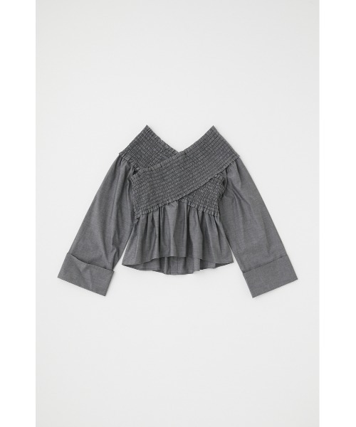 MOUSSY(マウジー)の「SHIRRING OFF SHOULDER シャツ(シャツ/ブラウス・レディース・ブラウン/ブラック/ライトピンク・FREE)」の11枚目の写真