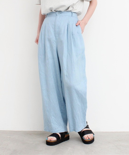 l'atelier du savon（アトリエドサボン）の「L/たくさんタックパンツ（その他パンツ・レディース・カーキ/サックスブルー/ブラック・FREE）」の3枚目の写真