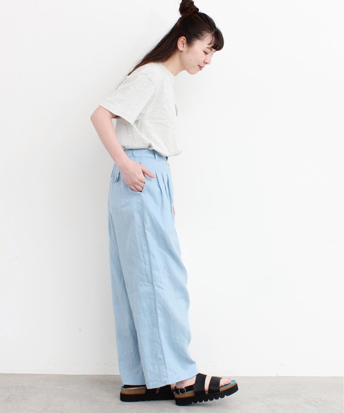 l'atelier du savon（アトリエドサボン）の「L/たくさんタックパンツ（その他パンツ・レディース・カーキ/サックスブルー/ブラック・FREE）」の15枚目の写真