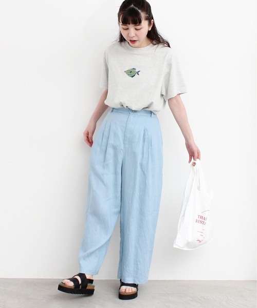 l'atelier du savon（アトリエドサボン）の「L/たくさんタックパンツ（その他パンツ・レディース・カーキ/サックスブルー/ブラック・FREE）」の13枚目の写真