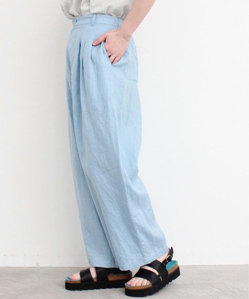 l'atelier du savon（アトリエドサボン）の「L/たくさんタックパンツ（その他パンツ・レディース・カーキ/サックスブルー/ブラック・FREE）」の5枚目の写真