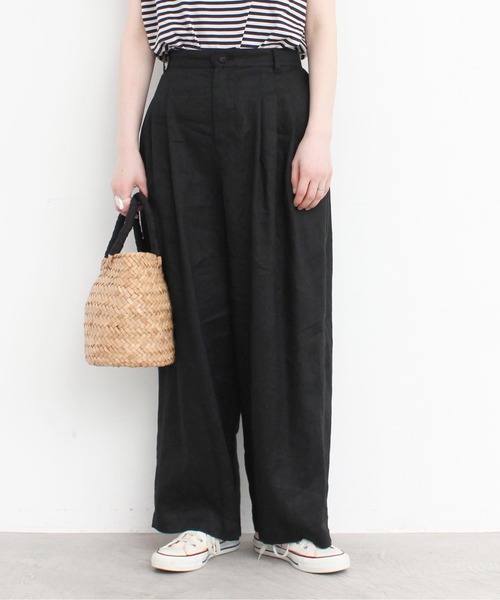 l'atelier du savon（アトリエドサボン）の「L/たくさんタックパンツ（その他パンツ・レディース・カーキ/サックスブルー/ブラック・FREE）」の8枚目の写真