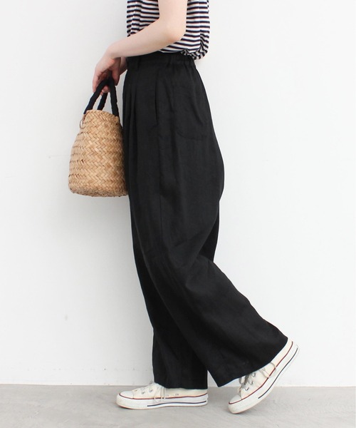 l'atelier du savon（アトリエドサボン）の「L/たくさんタックパンツ（その他パンツ・レディース・カーキ/サックスブルー/ブラック・FREE）」の9枚目の写真