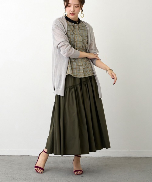 NICOLE white（ニコルホワイト）の「切替アシンメトリースカート（スカート・レディース・ブラック/カーキ/サックスブルー・FREE）」の14枚目の写真