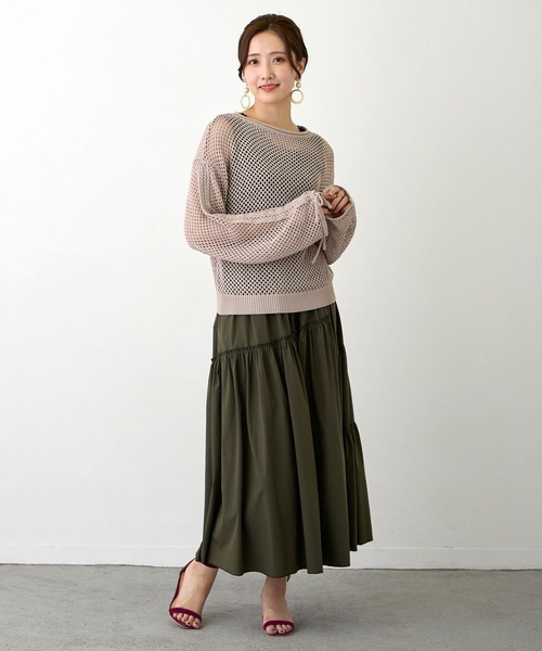 NICOLE white（ニコルホワイト）の「切替アシンメトリースカート（スカート・レディース・ブラック/カーキ/サックスブルー・FREE）」の15枚目の写真