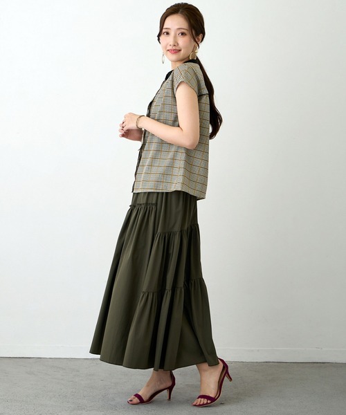 NICOLE white（ニコルホワイト）の「切替アシンメトリースカート（スカート・レディース・ブラック/カーキ/サックスブルー・FREE）」の16枚目の写真