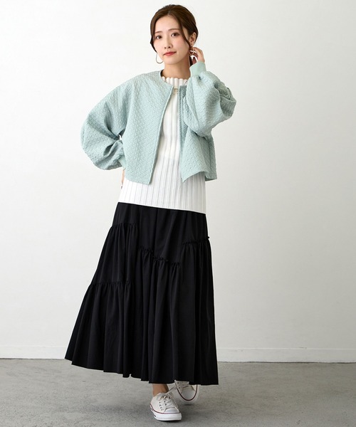 NICOLE white（ニコルホワイト）の「切替アシンメトリースカート（スカート・レディース・ブラック/カーキ/サックスブルー・FREE）」の17枚目の写真