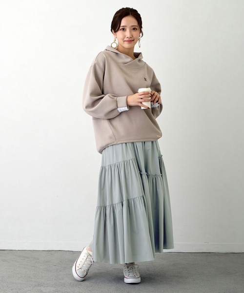 NICOLE white（ニコルホワイト）の「切替アシンメトリースカート（スカート・レディース・ブラック/カーキ/サックスブルー・FREE）」の19枚目の写真