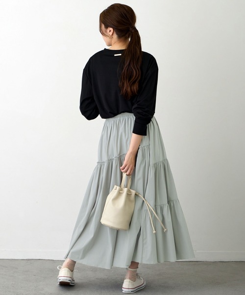 NICOLE white（ニコルホワイト）の「切替アシンメトリースカート（スカート・レディース・ブラック/カーキ/サックスブルー・FREE）」の21枚目の写真