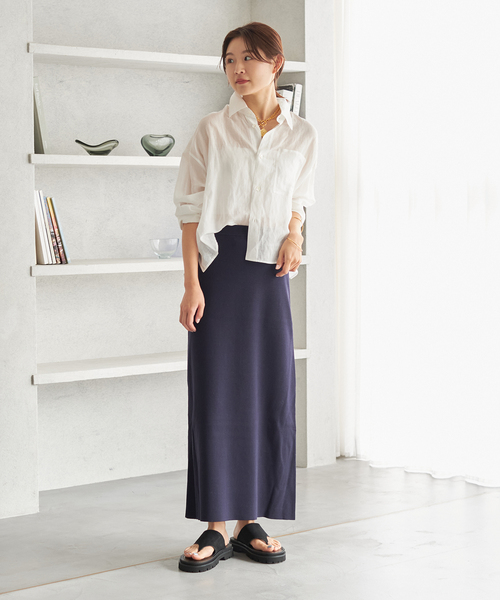 plage（プラージュ）の「Luster mermaid スカート（スカート・レディース・ネイビー/ベージュ・38/34）」の7枚目の写真