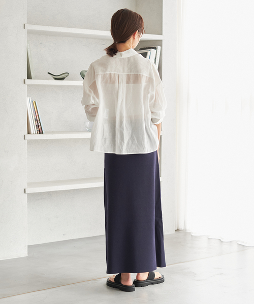 plage（プラージュ）の「Luster mermaid スカート（スカート・レディース・ネイビー/ベージュ・38/34）」の4枚目の写真