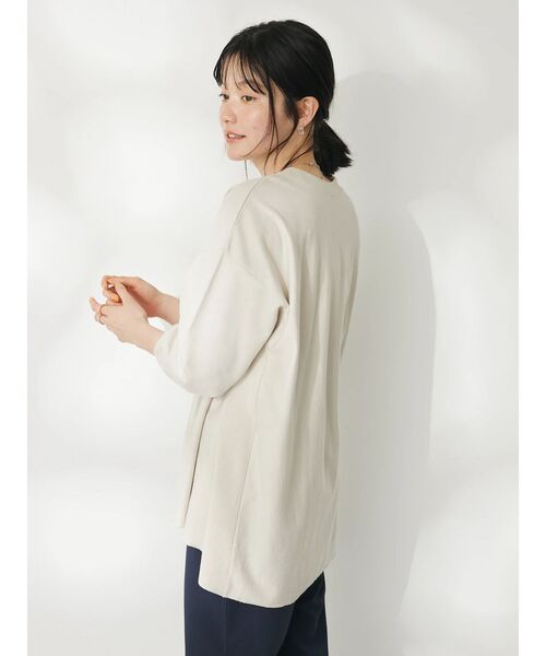 CRAFT STANDARD BOUTIQUE(クラフトスタンダードブティック)の「プリント裏毛チュニック(チュニック・レディース・ベージュ/ネイビー/アイボリー・FREE)」の4枚目の写真