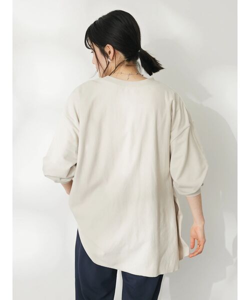CRAFT STANDARD BOUTIQUE(クラフトスタンダードブティック)の「プリント裏毛チュニック(チュニック・レディース・ベージュ/ネイビー/アイボリー・FREE)」の5枚目の写真