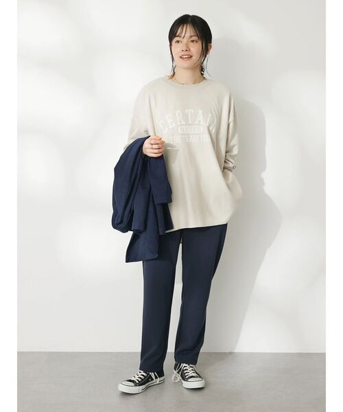 CRAFT STANDARD BOUTIQUE(クラフトスタンダードブティック)の「プリント裏毛チュニック(チュニック・レディース・ベージュ/ネイビー/アイボリー・FREE)」の6枚目の写真