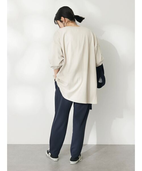 CRAFT STANDARD BOUTIQUE(クラフトスタンダードブティック)の「プリント裏毛チュニック(チュニック・レディース・ベージュ/ネイビー/アイボリー・FREE)」の8枚目の写真