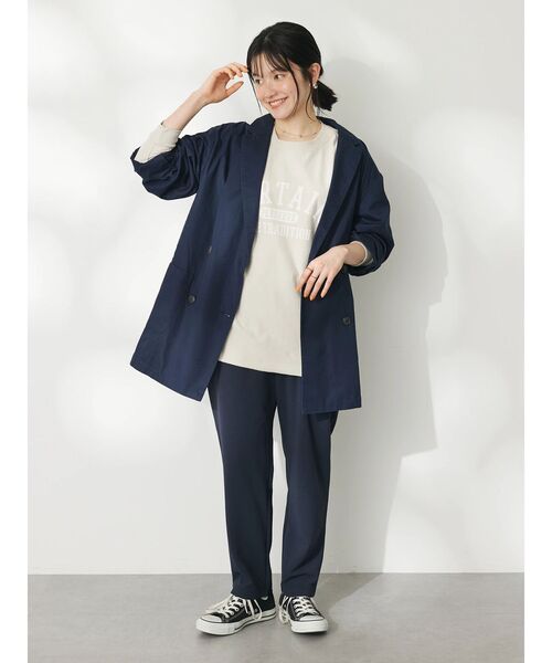 CRAFT STANDARD BOUTIQUE(クラフトスタンダードブティック)の「プリント裏毛チュニック(チュニック・レディース・ベージュ/ネイビー/アイボリー・FREE)」の9枚目の写真