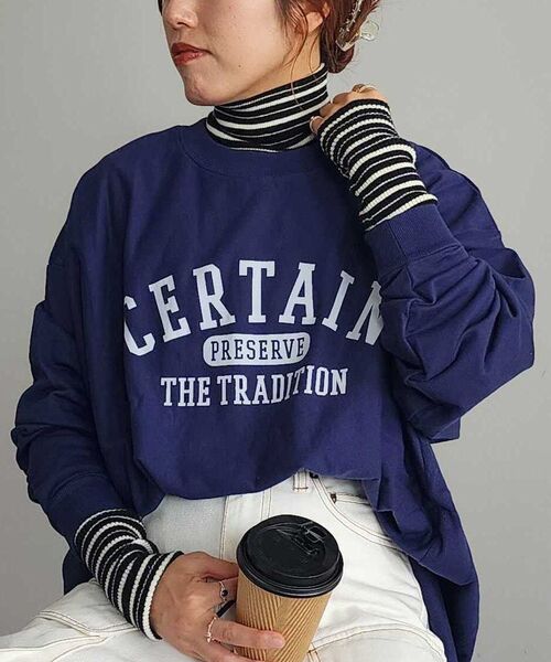 CRAFT STANDARD BOUTIQUE(クラフトスタンダードブティック)の「プリント裏毛チュニック(チュニック・レディース・ベージュ/ネイビー/アイボリー・FREE)」の20枚目の写真