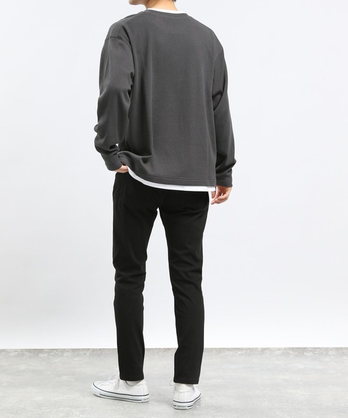 GLOBAL WORK Smile Seed Store（グローバルワーク スマイルシードストア）の「速乾ワッフルレイヤード長袖/991885（Tシャツ/カットソー・メンズ・グレイッシュベージュ/アイボリー/ダークカーキ/ダークグレー・X-LARGE/MEDIUM/SMALL/LARGE）」の6枚目の写真