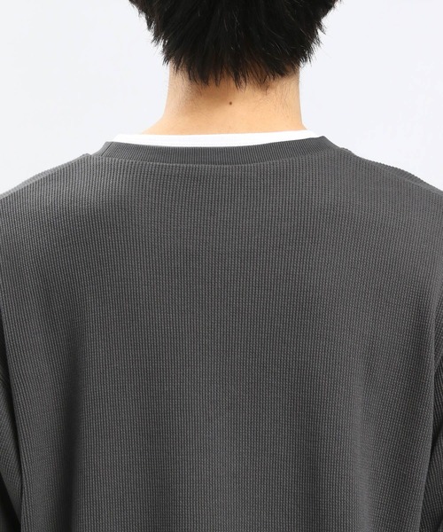 GLOBAL WORK Smile Seed Store（グローバルワーク スマイルシードストア）の「速乾ワッフルレイヤード長袖/991885（Tシャツ/カットソー・メンズ・グレイッシュベージュ/アイボリー/ダークカーキ/ダークグレー・X-LARGE/MEDIUM/SMALL/LARGE）」の13枚目の写真