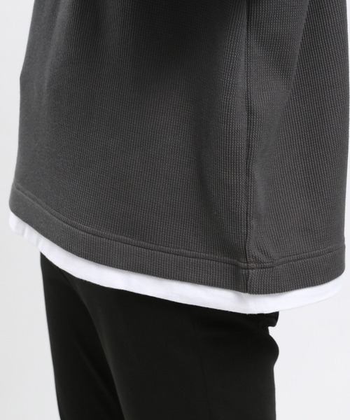 GLOBAL WORK Smile Seed Store（グローバルワーク スマイルシードストア）の「速乾ワッフルレイヤード長袖/991885（Tシャツ/カットソー・メンズ・グレイッシュベージュ/アイボリー/ダークカーキ/ダークグレー・X-LARGE/MEDIUM/SMALL/LARGE）」の16枚目の写真