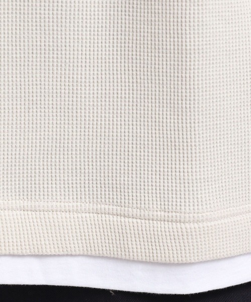 GLOBAL WORK Smile Seed Store（グローバルワーク スマイルシードストア）の「速乾ワッフルレイヤード長袖/991885（Tシャツ/カットソー・メンズ・グレイッシュベージュ/アイボリー/ダークカーキ/ダークグレー・X-LARGE/MEDIUM/SMALL/LARGE）」の17枚目の写真