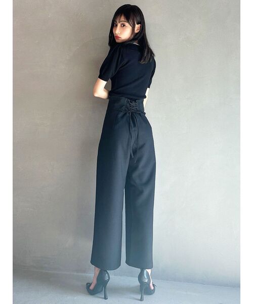 RESEXXY（リゼクシー）の「バックレースアップワイドパンツ（その他パンツ・レディース・イエロー/ブラック/アイボリー・FREE）」の14枚目の写真