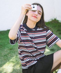 idem（イデム）の「multi border polo shirt/マルチボーダーポロシャツ（ポロシャツ）」