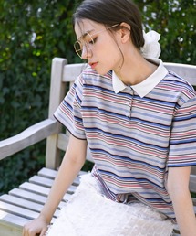 idem（イデム）の「multi border polo shirt/マルチボーダーポロシャツ（ポロシャツ）」