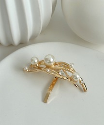 Three Four Time | パールメタルラインヘアカフ【結婚式/パーティ/フォーマル/デイリー】(ヘアゴム)