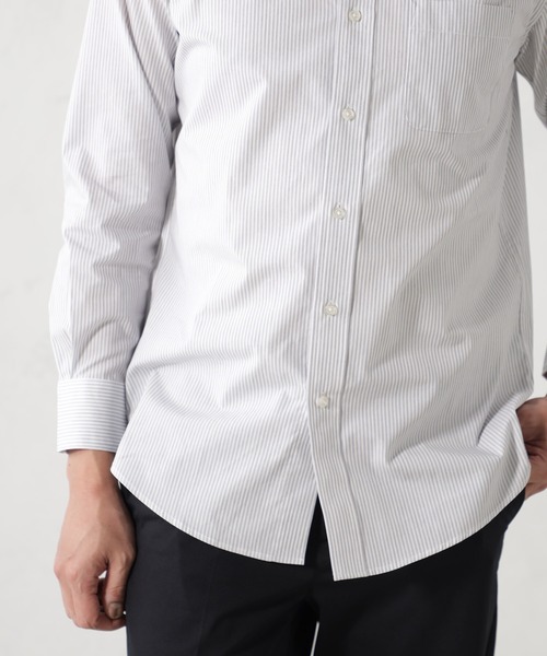 FOUND GOOD（ファウンドグッド）の「長袖レギュラーフィットストライプシャツ（シャツ/ブラウス・メンズ・ブルー系/ブルー系1/グレー系/ホワイト系5・XL/S/M/L）」の11枚目の写真