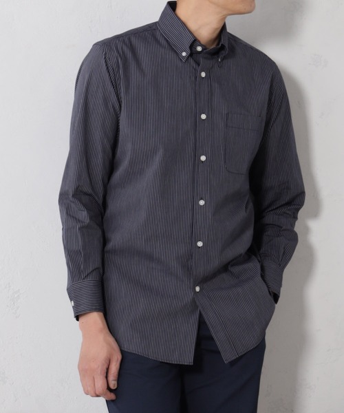 FOUND GOOD（ファウンドグッド）の「長袖レギュラーフィットストライプシャツ（シャツ/ブラウス・メンズ・ブルー系/ブルー系1/グレー系/ホワイト系5・XL/S/M/L）」の18枚目の写真