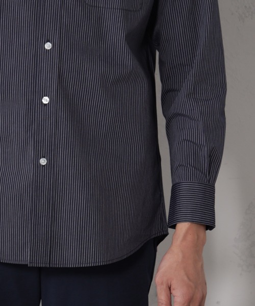 FOUND GOOD（ファウンドグッド）の「長袖レギュラーフィットストライプシャツ（シャツ/ブラウス・メンズ・ブルー系/ブルー系1/グレー系/ホワイト系5・XL/S/M/L）」の19枚目の写真