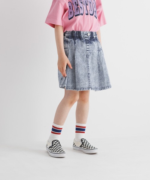 BAYFLOW（ベイフロー）の「デニムプリーツキュロット（KIDS）（デニムパンツ・キッズ・ブラック系/ブルー系・110cm/120cm/130cm/140cm/150cm）」の18枚目の写真