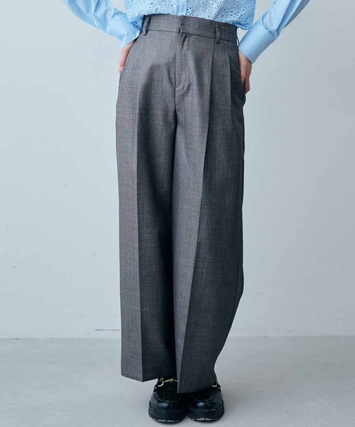 セール】MEDE19F シャークスキンのリラックスワイドスラックス