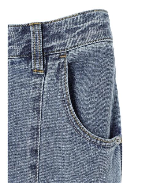 Editt by YECCA VECCA(エディットバイイェッカヴェッカ)の「配色ライン綿麻バギーデニムパンツ(デニムパンツ・レディース・ライトインディゴブルー・S/M)」の10枚目の写真