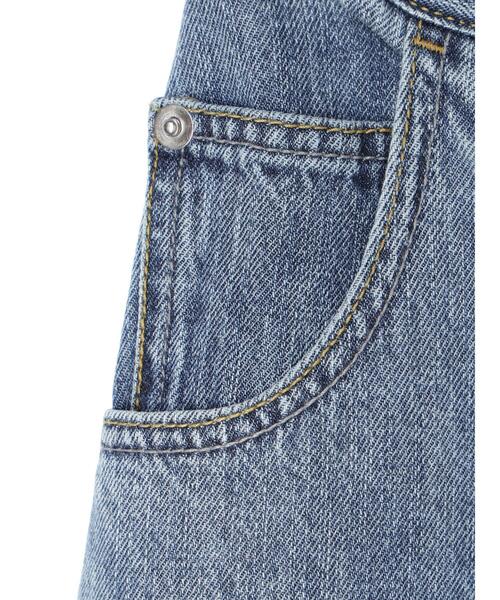 Editt by YECCA VECCA(エディットバイイェッカヴェッカ)の「配色ライン綿麻バギーデニムパンツ(デニムパンツ・レディース・ライトインディゴブルー・S/M)」の11枚目の写真