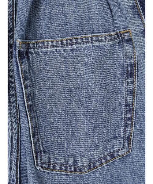 Editt by YECCA VECCA(エディットバイイェッカヴェッカ)の「配色ライン綿麻バギーデニムパンツ(デニムパンツ・レディース・ライトインディゴブルー・S/M)」の3枚目の写真