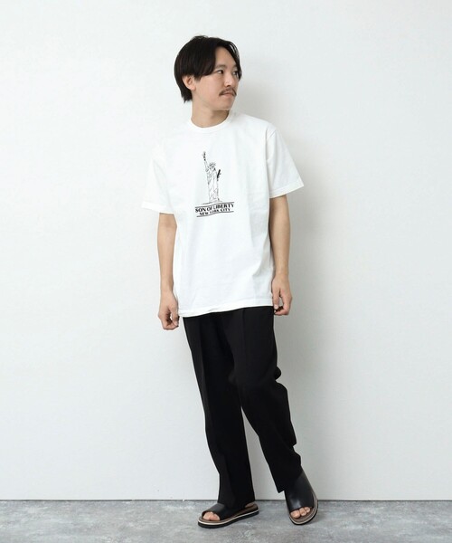 NOLLEY'S goodman（ノーリーズグッドマン）の「SON OF LIBERTY フロントプリントTシャツ（Tシャツ/カットソー・メンズ・グレイッシュベージュ/チャコールグレー/ホワイト/ロイヤルブルー・S/M/L）」の10枚目の写真