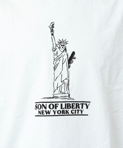 NOLLEY'S goodman（ノーリーズグッドマン）の「SON OF LIBERTY フロントプリントTシャツ（Tシャツ/カットソー・メンズ・グレイッシュベージュ/チャコールグレー/ホワイト/ロイヤルブルー・S/M/L）」の11枚目の写真