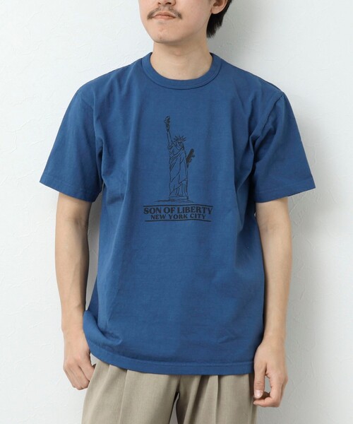 NOLLEY'S goodman（ノーリーズグッドマン）の「SON OF LIBERTY フロントプリントTシャツ（Tシャツ/カットソー・メンズ・グレイッシュベージュ/チャコールグレー/ホワイト/ロイヤルブルー・S/M/L）」の13枚目の写真