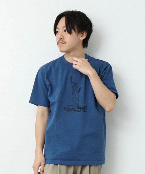 NOLLEY'S goodman（ノーリーズグッドマン）の「SON OF LIBERTY フロントプリントTシャツ（Tシャツ/カットソー・メンズ・グレイッシュベージュ/チャコールグレー/ホワイト/ロイヤルブルー・S/M/L）」の14枚目の写真