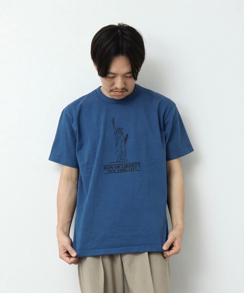 NOLLEY'S goodman（ノーリーズグッドマン）の「SON OF LIBERTY フロントプリントTシャツ（Tシャツ/カットソー・メンズ・グレイッシュベージュ/チャコールグレー/ホワイト/ロイヤルブルー・S/M/L）」の17枚目の写真