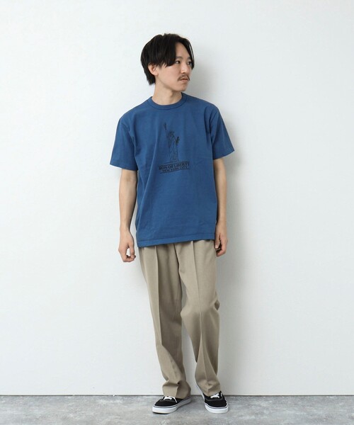 NOLLEY'S goodman（ノーリーズグッドマン）の「SON OF LIBERTY フロントプリントTシャツ（Tシャツ/カットソー・メンズ・グレイッシュベージュ/チャコールグレー/ホワイト/ロイヤルブルー・S/M/L）」の19枚目の写真
