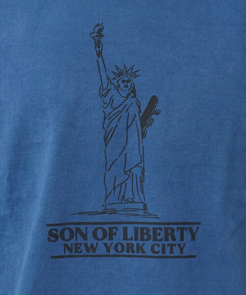 NOLLEY'S goodman（ノーリーズグッドマン）の「SON OF LIBERTY フロントプリントTシャツ（Tシャツ/カットソー・メンズ・グレイッシュベージュ/チャコールグレー/ホワイト/ロイヤルブルー・S/M/L）」の20枚目の写真