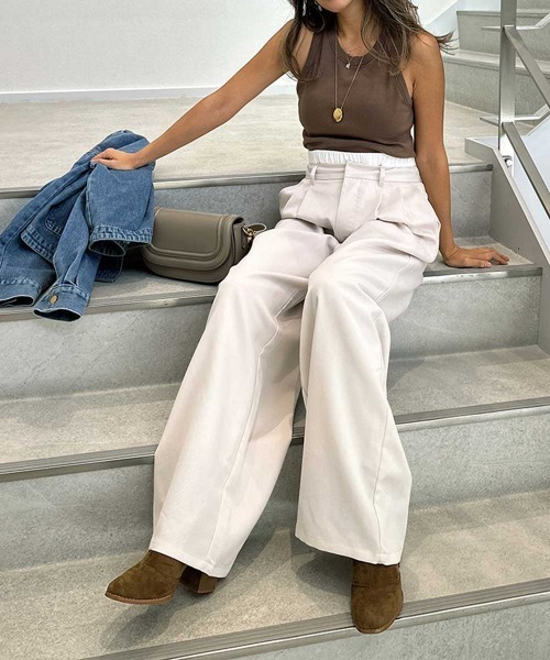 esutoreja(エストレジャ)の「カップタンクトップ(タンクトップ・レディース・ブラック/ベージュ/モカ/アイボリー・FREE)」の12枚目の写真