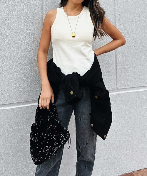 esutoreja(エストレジャ)の「カップタンクトップ(タンクトップ・レディース・ブラック/ベージュ/モカ/アイボリー・FREE)」の11枚目の写真