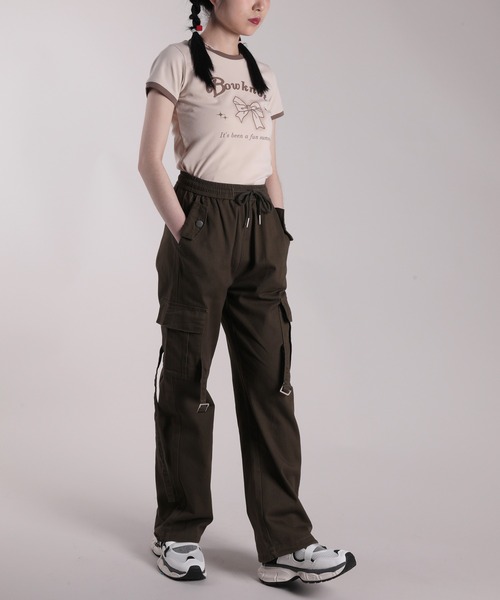 HOOK(フック)の「【HOOK】for girls リボンプリントリンガーtシャツ (SS)(Tシャツ/カットソー・レディース・ブルー/ブラック/グリーン/ホワイト/ベージュ/ピンク・FREE)」の15枚目の写真