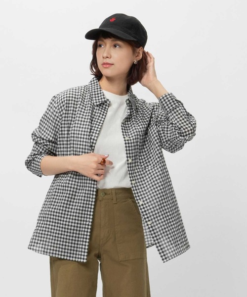 BACK NUMBER(バックナンバー)の「【BACK NUMBER】ライトポプリン長袖チェックシャツ(シャツ/ブラウス・レディース・ホワイト×ブラック/ホワイト×ネイビー・L/S/M/XL)」の1枚目の写真