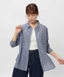 BACK NUMBER | 【BACK NUMBER】ライトポプリン長袖チェックシャツ(シャツ/ブラウス)